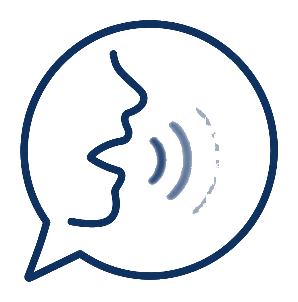 Illustration showing speech sounding muffled
