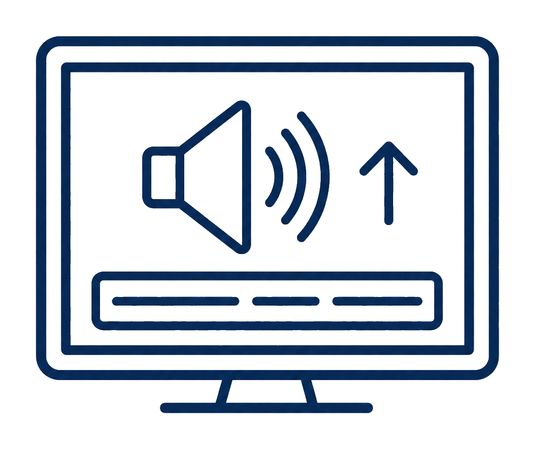 Illustration showing television volume and subtitles